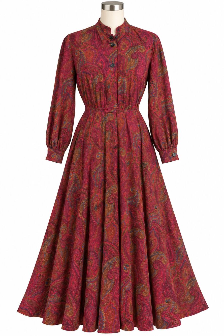 Vintage The Kollection Ltd Paisley Dress Women's 12 Modern M 8 10 Union USA